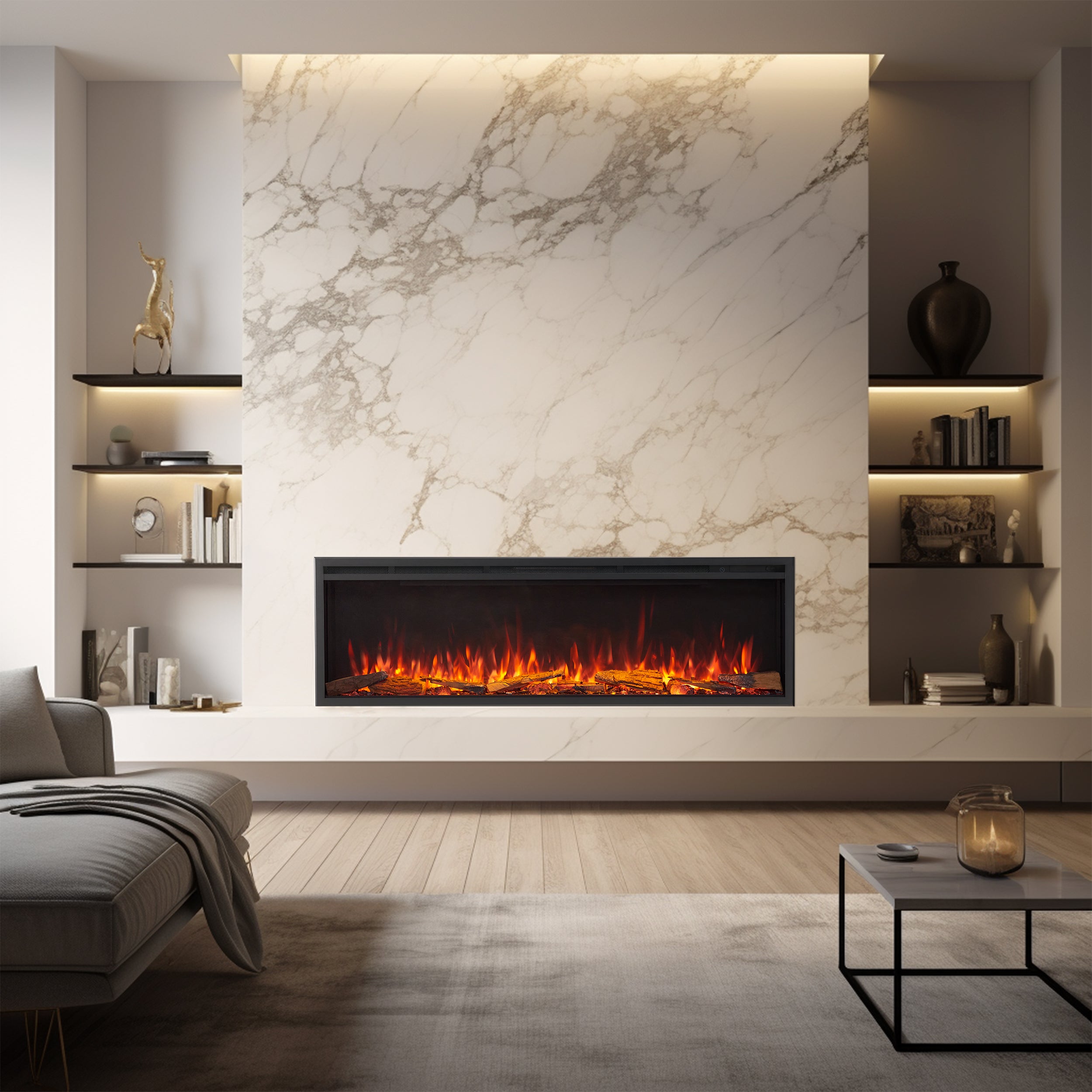 13+ 60 Electric Fireplace 60" Recessed Electric Fireplace - LegendFlame EF354A